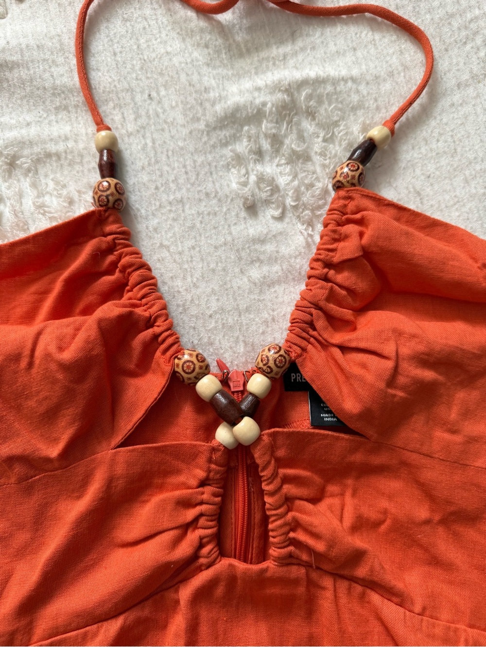PrettyLittleThing Orange Beaded Halter